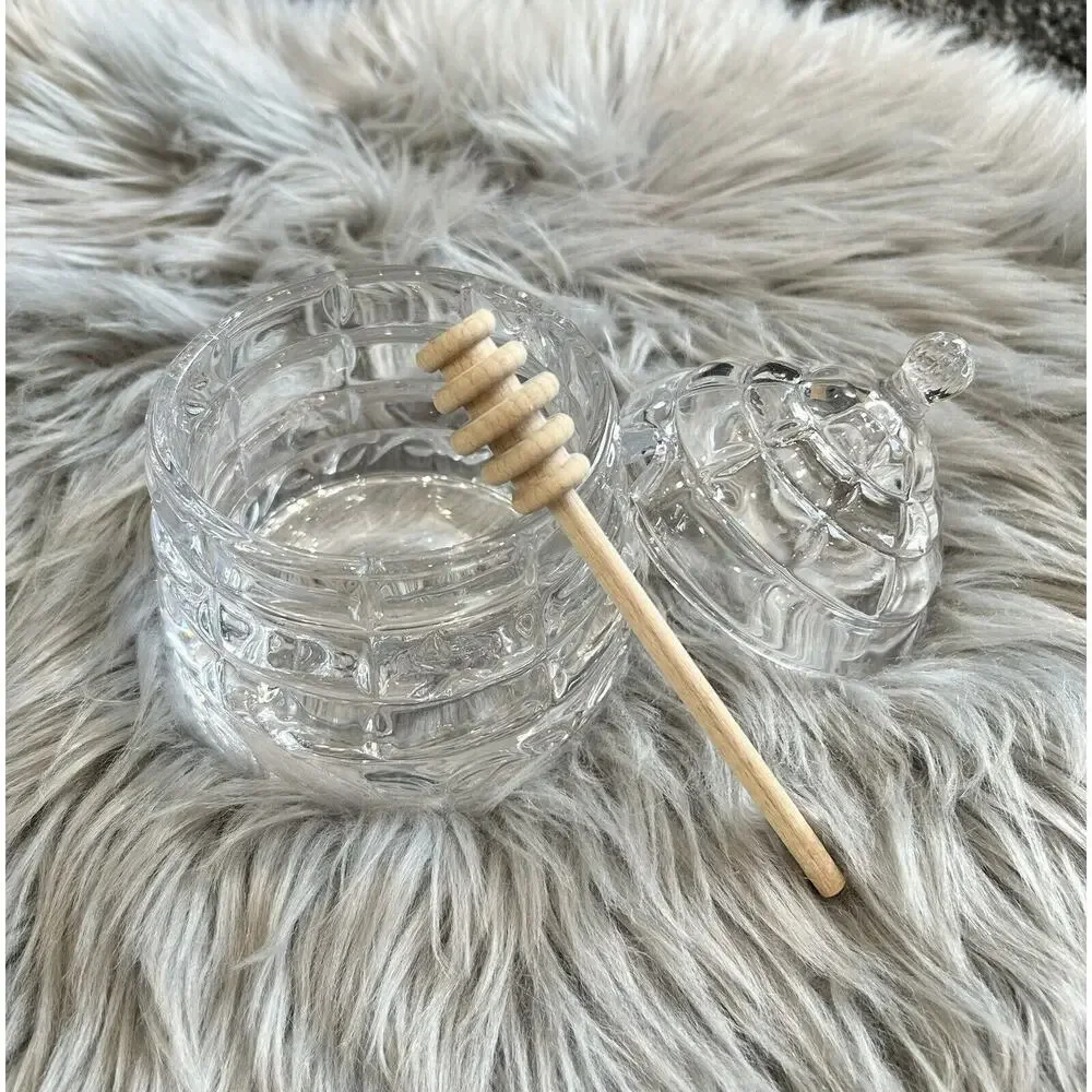 Studio Silversmith‎ Crystal Honey Jar, Beehive Honey Dish